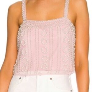 LPA Micaela Pearl and Gemstone Top (Revolve)